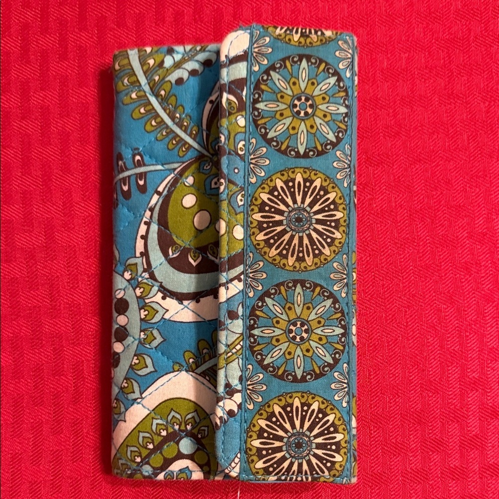 Vera Bradley Teal and Olive Patterned Wallet